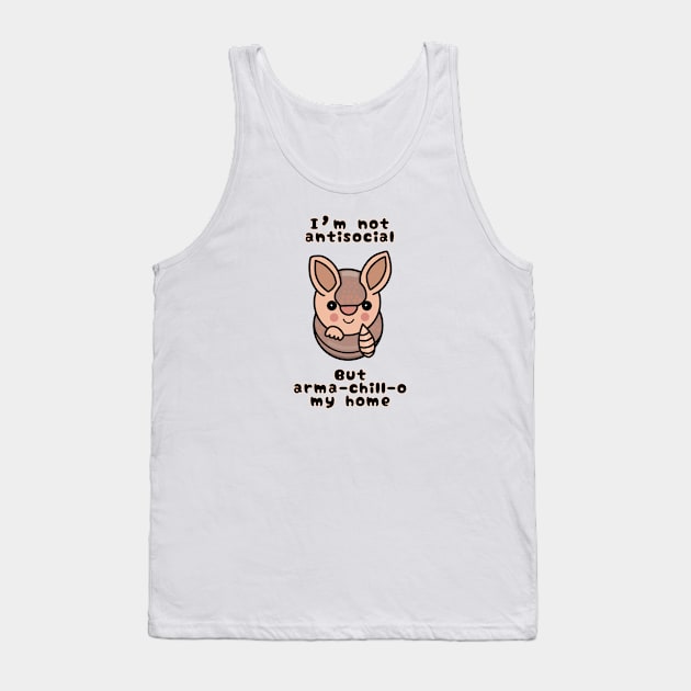 I’m Not Antisocial Armadillo Tank Top by Aeriskate